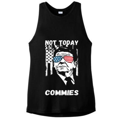 Funny Ronald Reagan Not Today Commie Political Humor Ladies PosiCharge Tri-Blend Wicking Tank