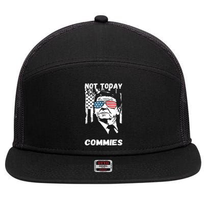 Funny Ronald Reagan Not Today Commie Political Humor 7 Panel Mesh Trucker Snapback Hat