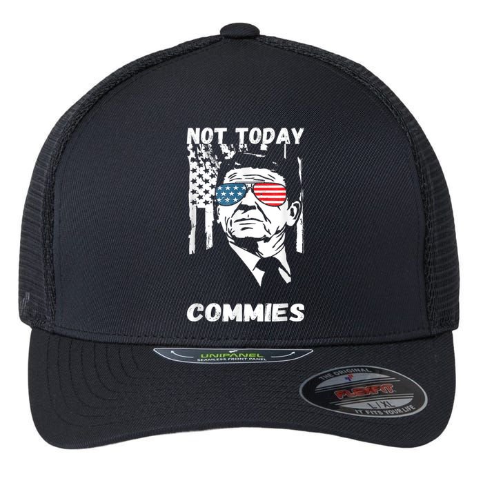 Funny Ronald Reagan Not Today Commie Political Humor Flexfit Unipanel Trucker Cap