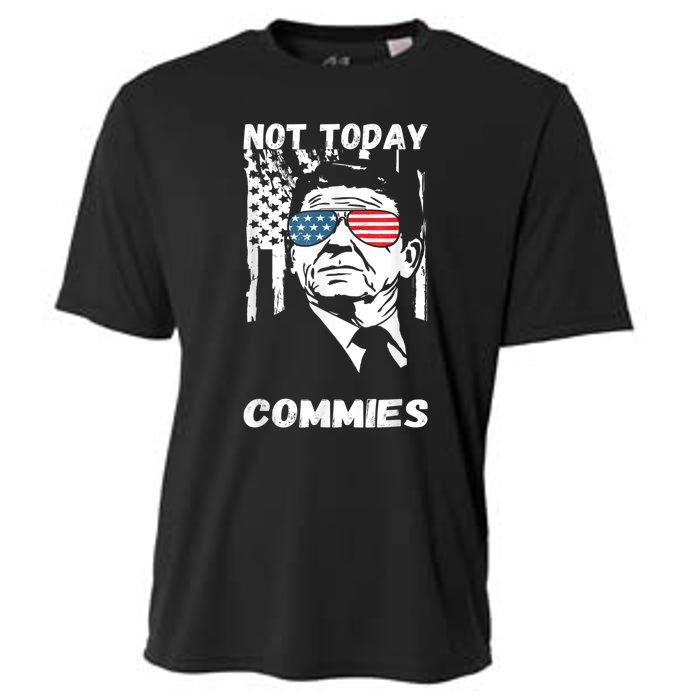 Funny Ronald Reagan Not Today Commie Political Humor Cooling Performance Crew T-Shirt