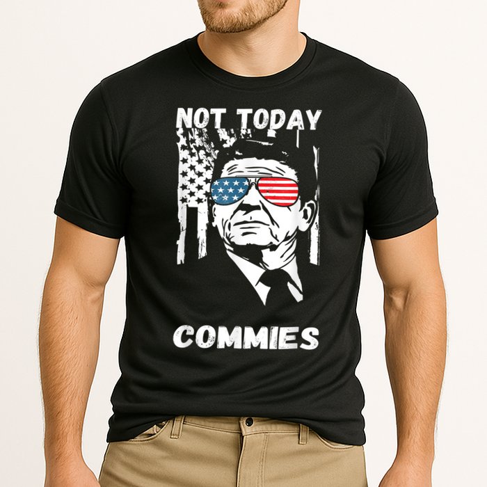 Funny Ronald Reagan Not Today Commie Political Humor Cooling Performance Crew T-Shirt