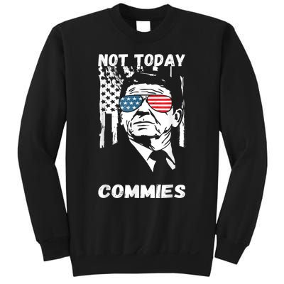 Funny Ronald Reagan Not Today Commie Political Humor Sweatshirt