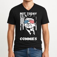 Funny Ronald Reagan Not Today Commie Political Humor V-Neck T-Shirt