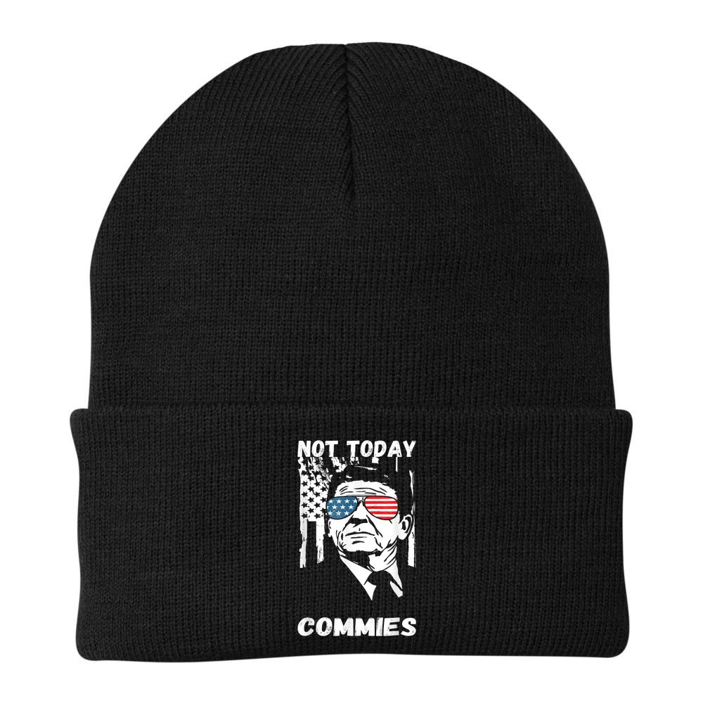 Funny Ronald Reagan Not Today Commie Political Humor Beanie