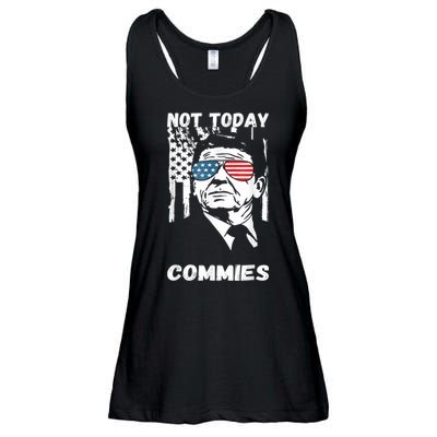 Funny Ronald Reagan Not Today Commie Political Humor Ladies Essential Flowy Tank