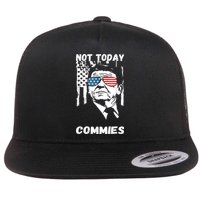 Funny Ronald Reagan Not Today Commie Political Humor Flat Bill Trucker Hat