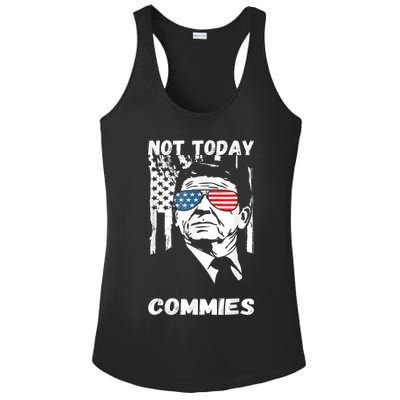 Funny Ronald Reagan Not Today Commie Political Humor Ladies PosiCharge Competitor Racerback Tank