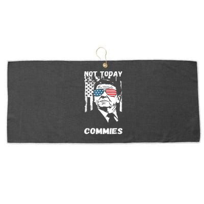 Funny Ronald Reagan Not Today Commie Political Humor Large Microfiber Waffle Golf Towel