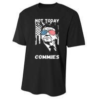 Funny Ronald Reagan Not Today Commie Political Humor Performance Sprint T-Shirt