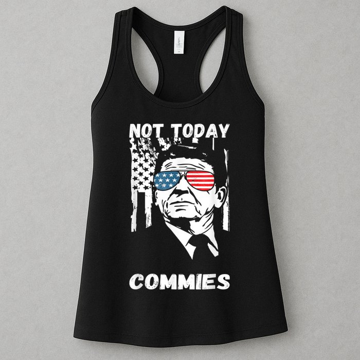Funny Ronald Reagan Not Today Commie Political Humor Womens Tank Top