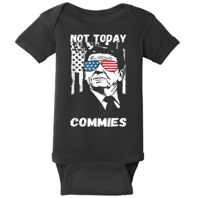 Funny Ronald Reagan Not Today Commie Political Humor Baby Bodysuit