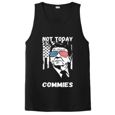 Funny Ronald Reagan Not Today Commie Political Humor PosiCharge Competitor Tank