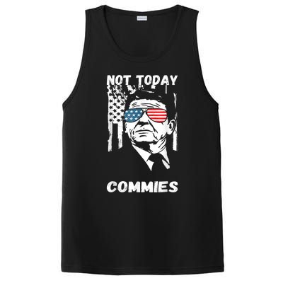 Funny Ronald Reagan Not Today Commie Political Humor PosiCharge Competitor Tank