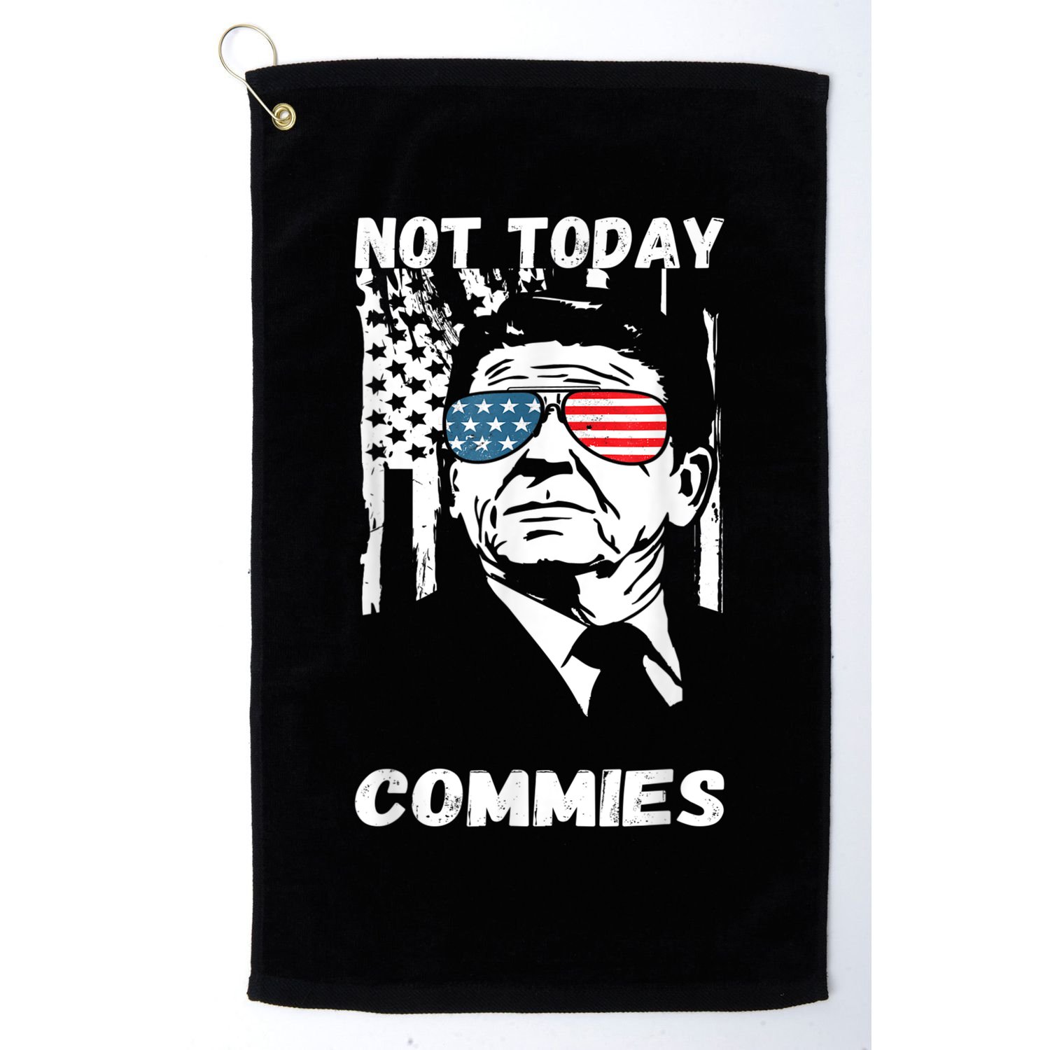 Funny Ronald Reagan Not Today Commie Political Humor Golf Towel