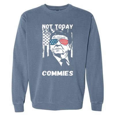 Funny Ronald Reagan Not Today Commie Political Humor Garment-Dyed Sweatshirt