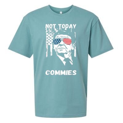 Funny Ronald Reagan Not Today Commie Political Humor Sueded Cloud Jersey T-Shirt