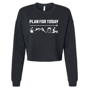 Funny Roofing Roofer Plan For Today Coffee Roofing Beer Cropped Pullover Crew