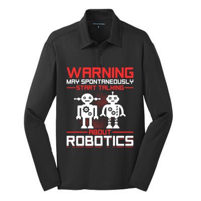 Funny Robot Robotics Robots Gift Silk Touch Performance Long Sleeve Polo