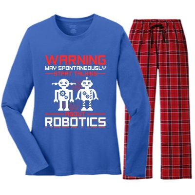 Funny Robot Robotics Robots Gift Women's Long Sleeve Flannel Pajama Set 