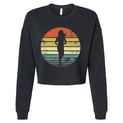 Funny Running Retro Vintage Fitness Jogging Cropped Pullover Crew