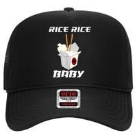 Funny Rice Rice Baby Gift Funny Cool Chinese Asian Food Gift High Crown Mesh Back Trucker Hat