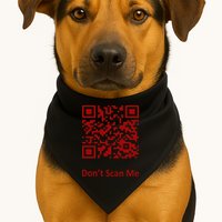Funny Rick Roll Meme QR Code Scan for Laughs and Fun USA-Made Doggie Bandana
