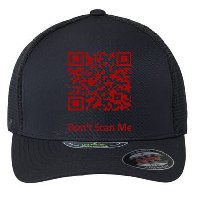 Funny Rick Roll Meme QR Code Scan for Laughs and Fun Flexfit Unipanel Trucker Cap
