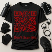 Funny Rick Roll Meme QR Code Scan for Laughs and Fun Performance Shirt