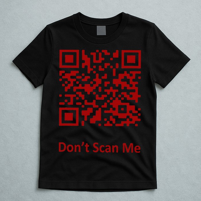 Funny Rick Roll Meme QR Code Scan for Laughs and Fun T-Shirt