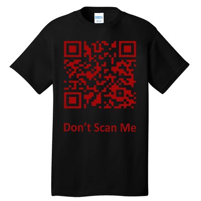 Funny Rick Roll Meme QR Code Scan for Laughs and Fun Tall T-Shirt