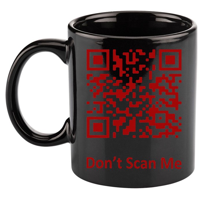 Funny Rick Roll Meme QR Code Scan for Laughs and Fun 11oz C Handle Ceramic Mug