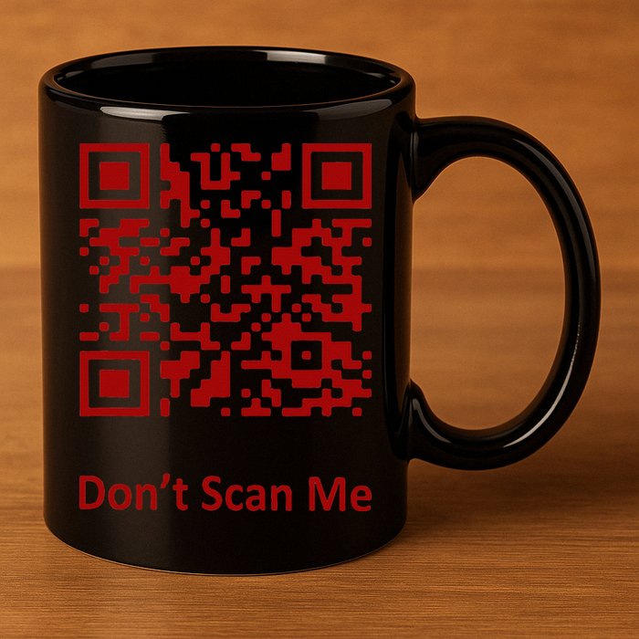Funny Rick Roll Meme QR Code Scan for Laughs and Fun 11oz C Handle Ceramic Mug
