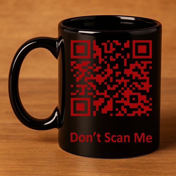 Funny Rick Roll Meme QR Code Scan for Laughs and Fun 11oz C Handle Ceramic Mug