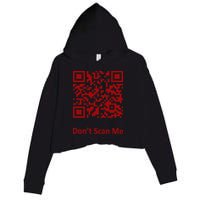 Funny Rick Roll Meme QR Code Scan for Laughs and Fun Crop Fleece Hoodie