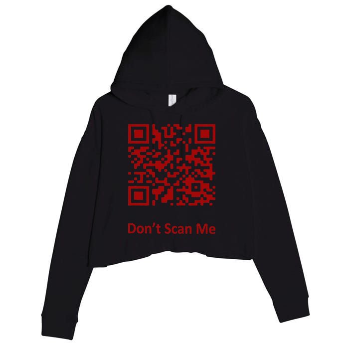 Funny Rick Roll Meme QR Code Scan for Laughs and Fun Crop Fleece Hoodie