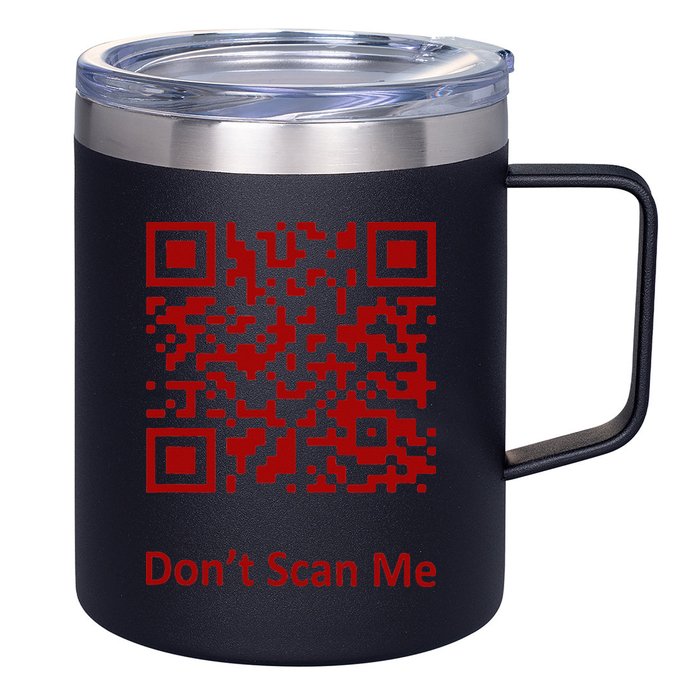 Funny Rick Roll Meme QR Code Scan for Laughs and Fun 12oz Stainless Steel Coffee Mug