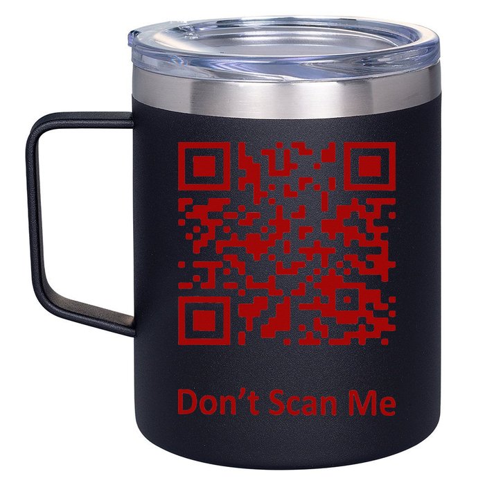 Funny Rick Roll Meme QR Code Scan for Laughs and Fun 12oz Stainless Steel Coffee Mug