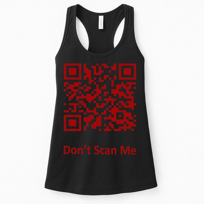 Funny Rick Roll Meme QR Code Scan for Laughs and Fun Womens Tank Top