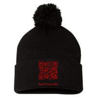 Funny Rick Roll Meme QR Code Scan for Laughs and Fun Pom Pom 12in Knit Beanie