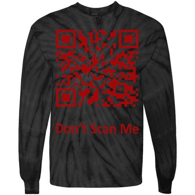 Funny Rick Roll Meme QR Code Scan for Laughs and Fun Tie-Dye Long Sleeve Shirt