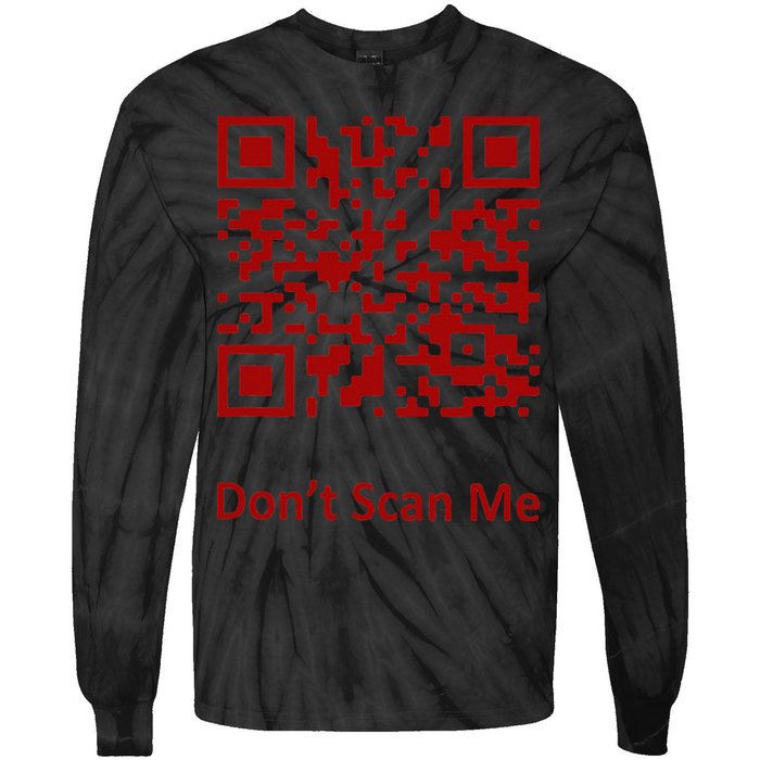 Funny Rick Roll Meme QR Code Scan for Laughs and Fun Tie-Dye Long Sleeve Shirt
