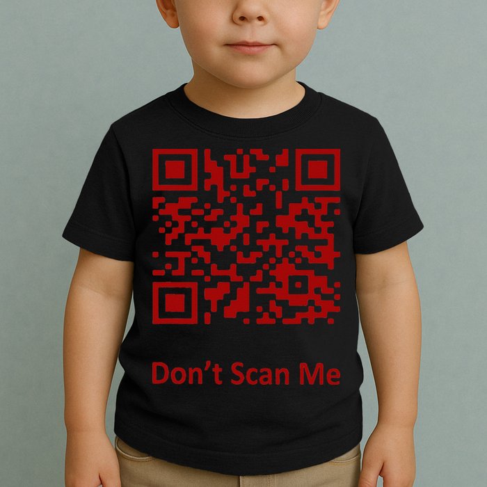 Funny Rick Roll Meme QR Code Scan for Laughs and Fun Toddler T-Shirt