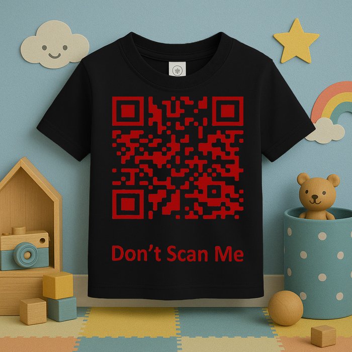 Funny Rick Roll Meme QR Code Scan for Laughs and Fun Toddler T-Shirt