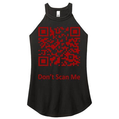 Funny Rick Roll Meme QR Code Scan for Laughs and Fun Women's Perfect Tri Rocker Tank