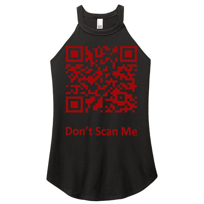 Funny Rick Roll Meme QR Code Scan for Laughs and Fun Women's Perfect Tri Rocker Tank