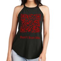 Funny Rick Roll Meme QR Code Scan for Laughs and Fun Women's Perfect Tri Rocker Tank