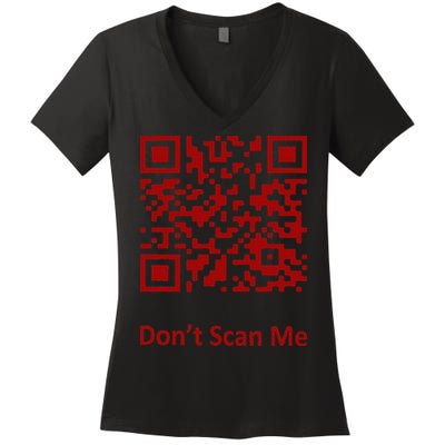 Funny Rick Roll Meme QR Code Scan for Laughs and Fun Women's V-Neck T-Shirt