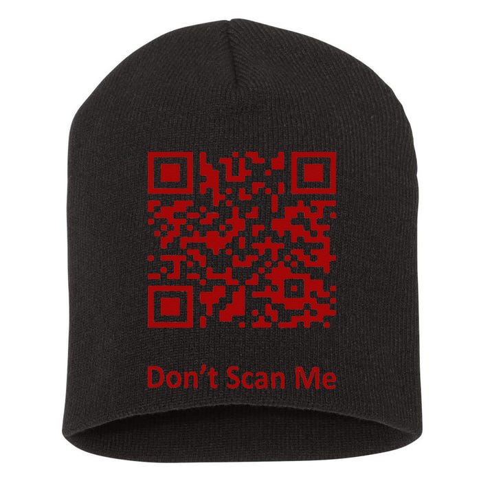 Funny Rick Roll Meme QR Code Scan for Laughs and Fun Short Acrylic Beanie