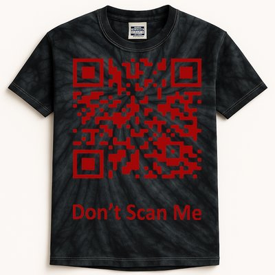 Funny Rick Roll Meme QR Code Scan for Laughs and Fun Kids Tie-Dye T-Shirt
