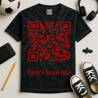 Funny Rick Roll Meme QR Code Scan for Laughs and Fun Kids Tie-Dye T-Shirt